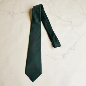 EGON VON FURSTENBERG Men's Vintage Green 100% Silk TIe